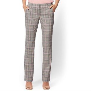 New York & Co. | Gray & Pink Plaid Dress Pants | 6